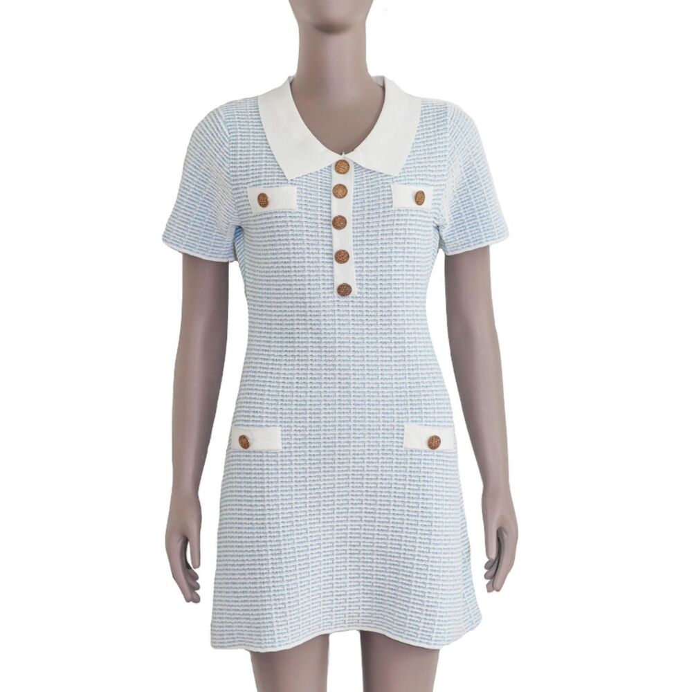 Preppy‎ Mini Dress Collar Old Money Elegant Coquette Y2K Chic Party Cute Small